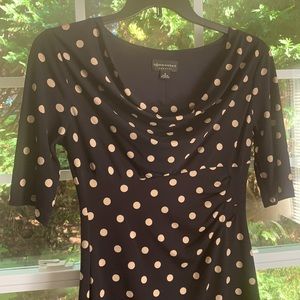 Connected apparel blue polka dot dress- size 8